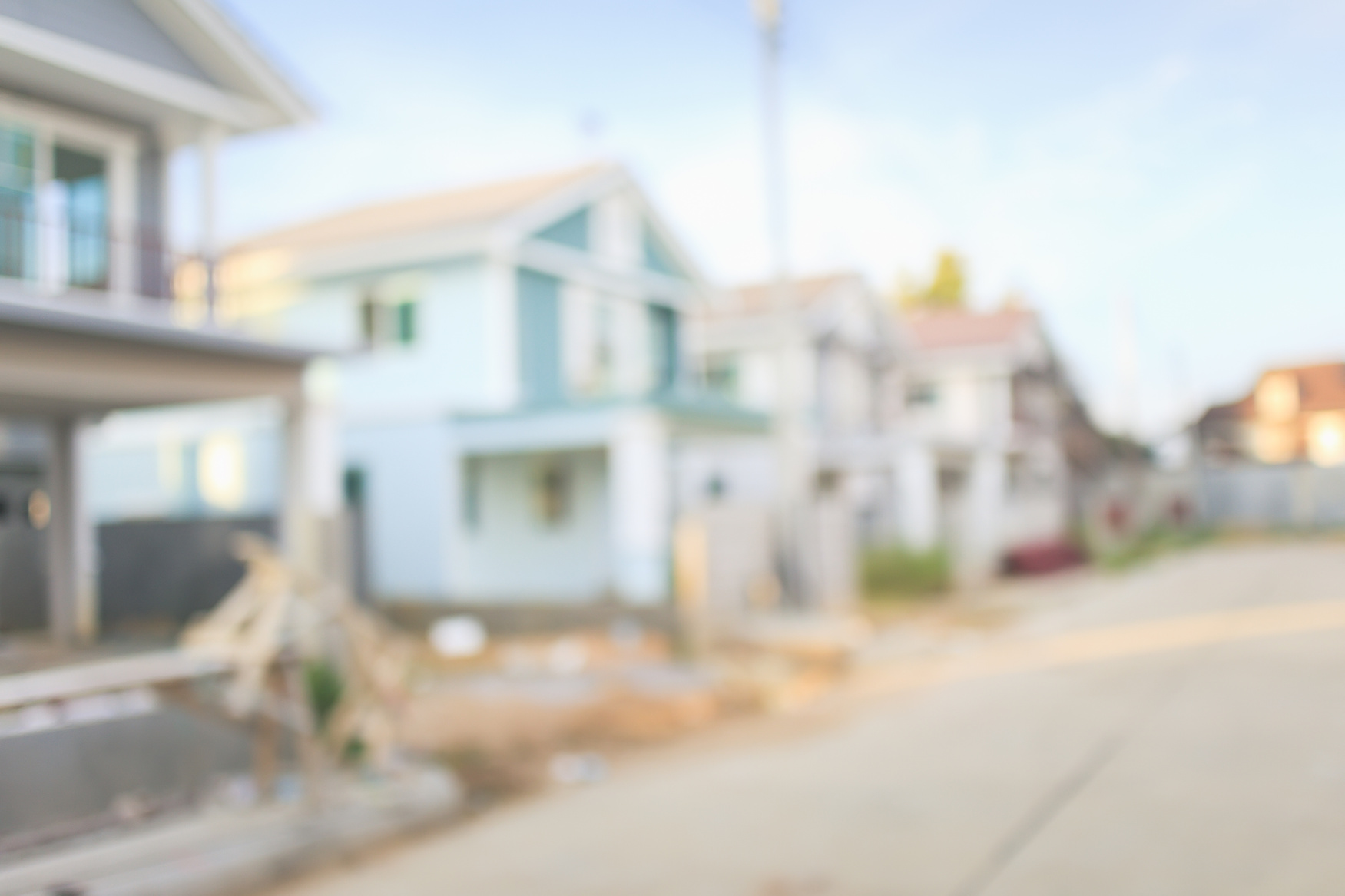 Housing subdivision blur background.